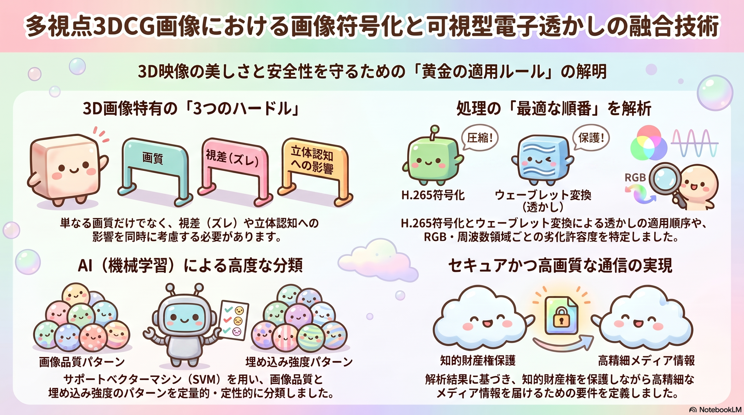 可視型電子透かしの融合技術イメージ