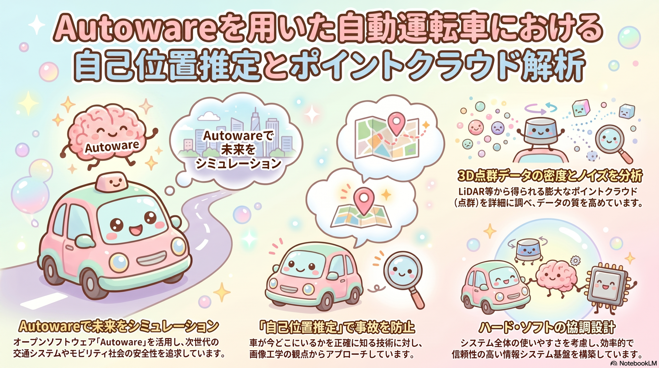 Autoware自己位置推定シミュレーションイメージ