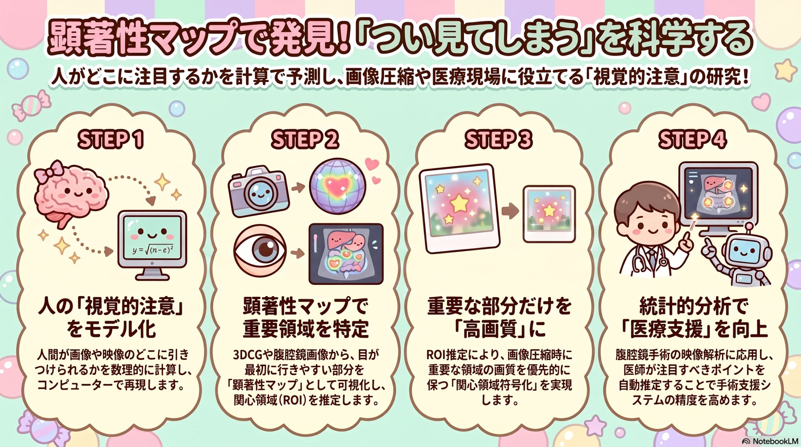 顕著性マップを用いたROI推定イメージ